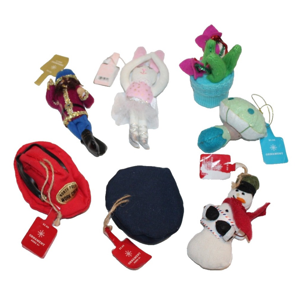 lot of 7 Target Chistmas ornaments 2019 ballerina driver hats plant mushroom